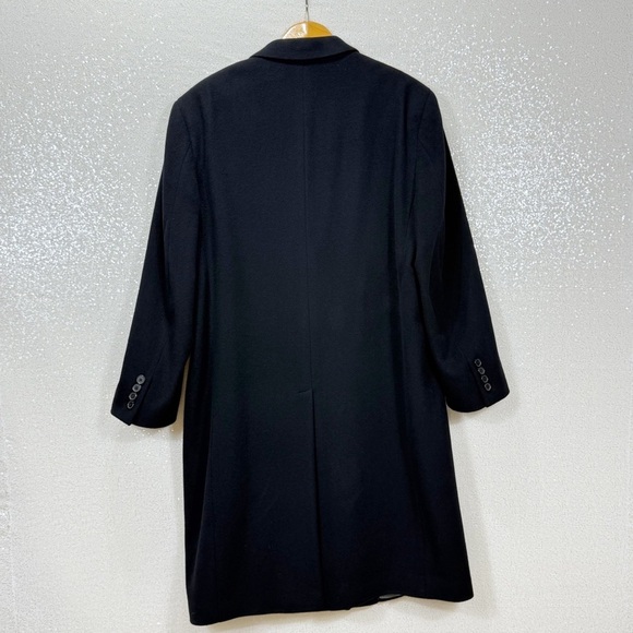 Calvin Klein Men’s Black Wool Cashmere Overcoat Size 42R - Picture 11 of 12